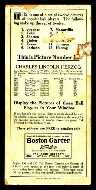 1913 Boston Garter Herzog